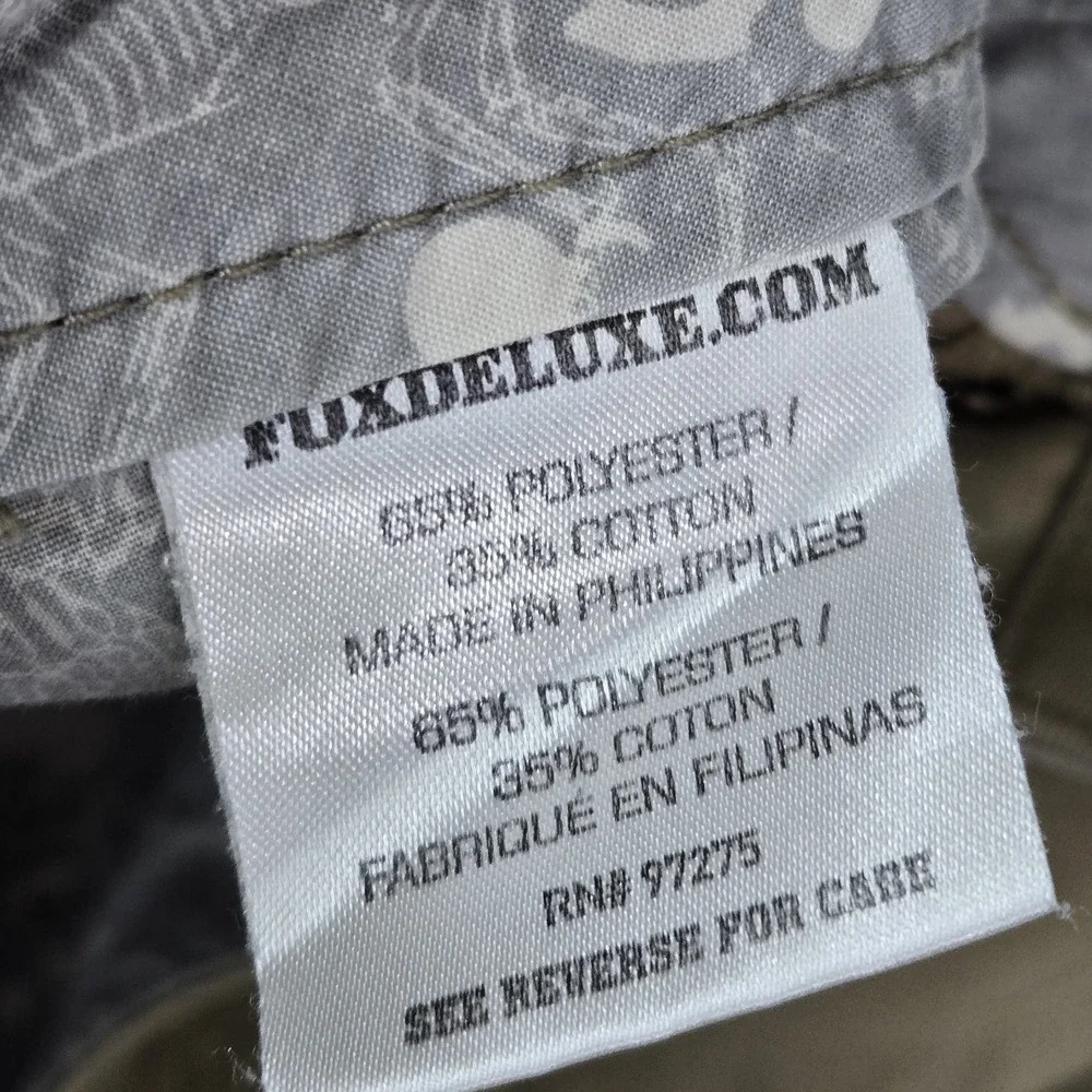 FOX Men Shorts 32 Khaki Embroidered Chino Twill 42177 Casual Shorts 11